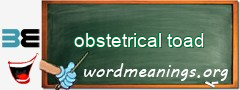 WordMeaning blackboard for obstetrical toad